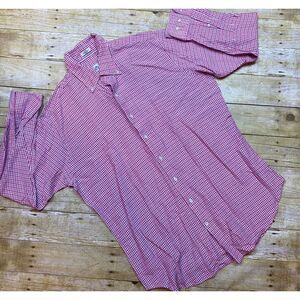 Peter Millar Long Sleeve Men's Size Large Linen Silk Blend Plaid‎ Shirt Check